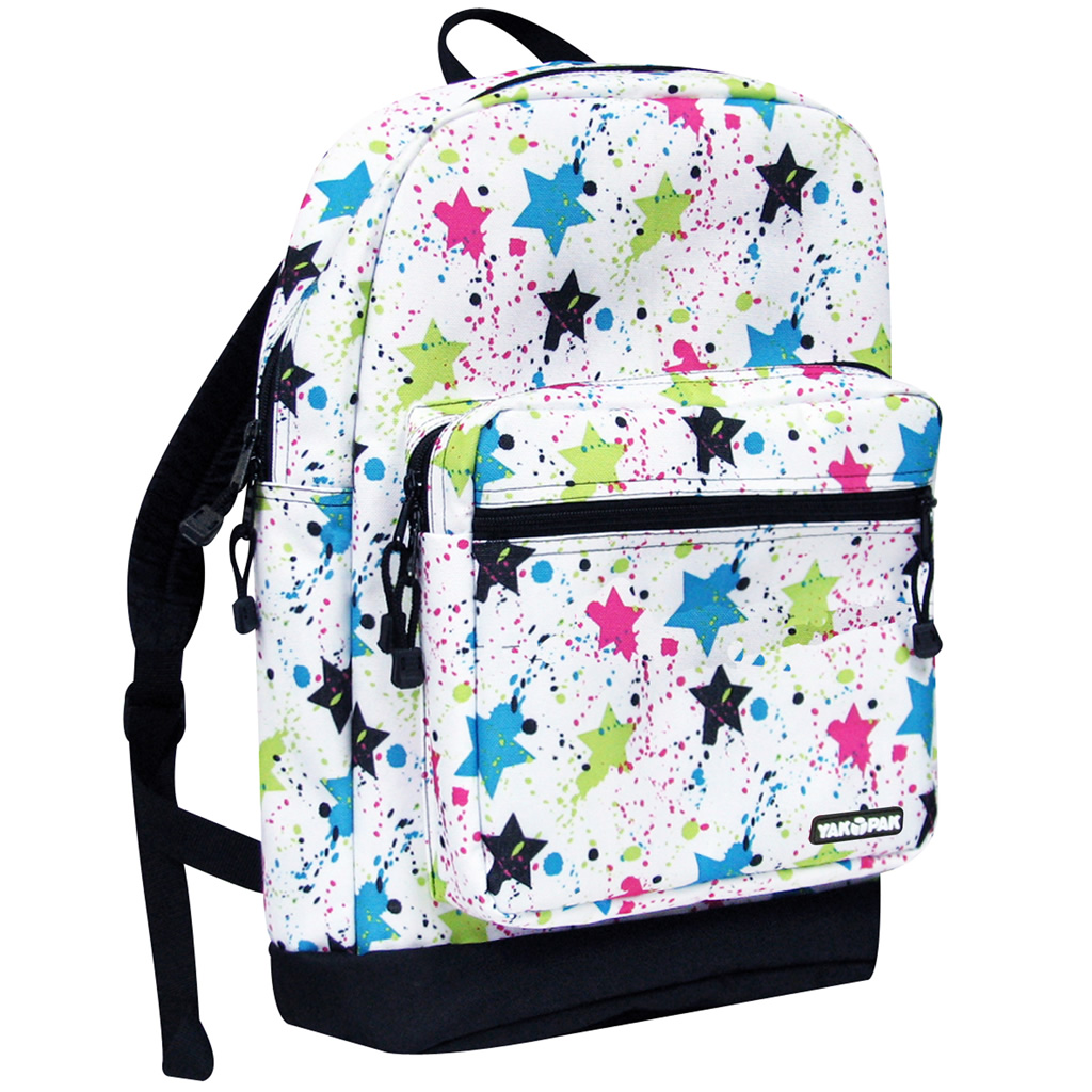 NEW YAKPAK YAK PAK STAR SPLATTER BACKPACK BOOKBAG MULTI  